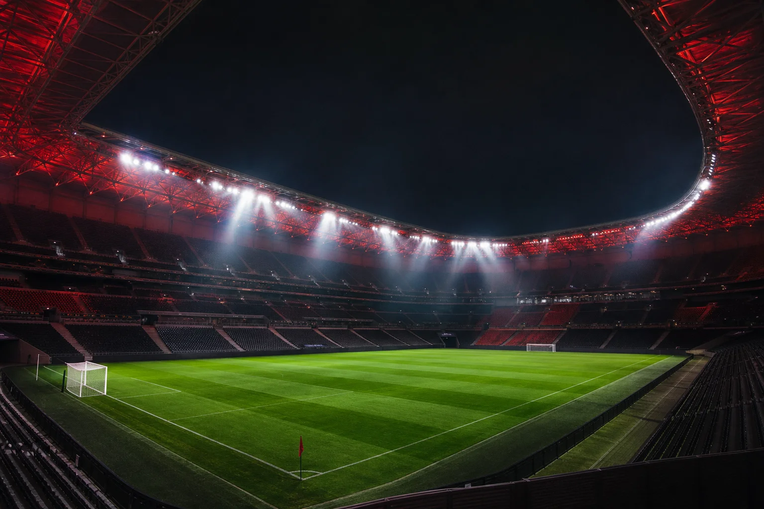 Futballstadion esti fényekben — Fantázia Foci hero háttér
